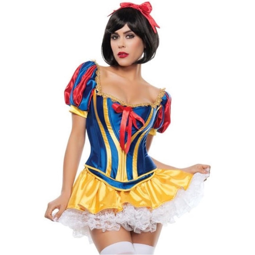 Custom rhinestoned Snow White corset costume